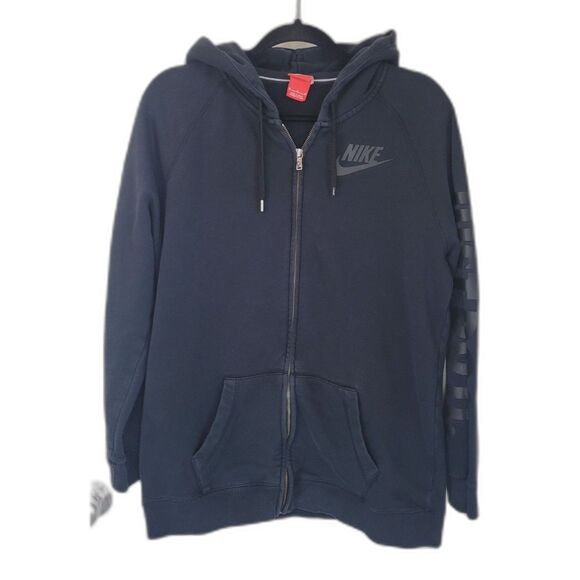Nike Black Just Do It Full Zip Jacket Hoodie - Picture 1 of 5